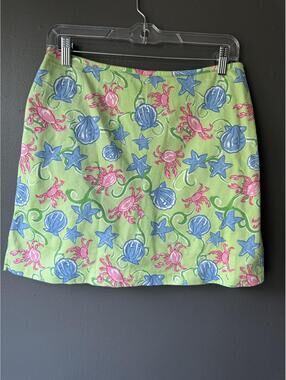 Bamboo Traders Size 6 Green Skort with Sea Life Print